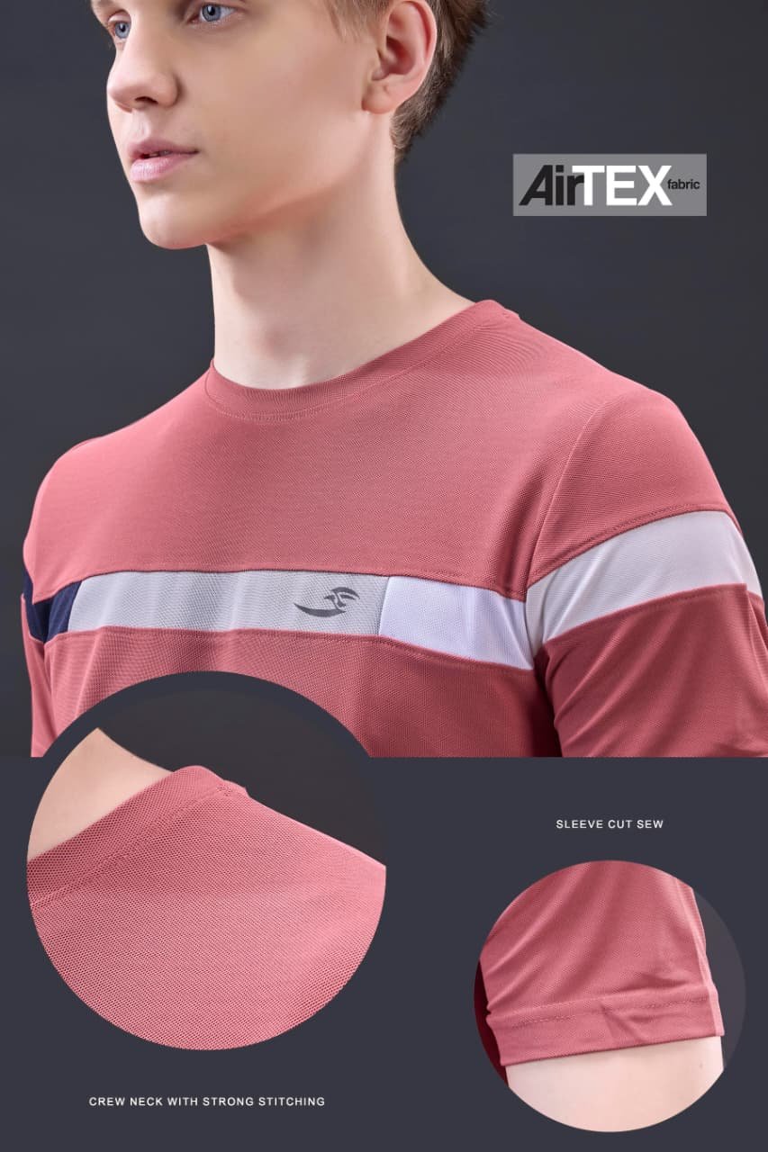 Men Round Neck T-Shirt  | Dusty Pink | XL |  SBT45